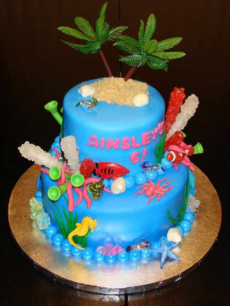 Ocean Themed Birthday Cake Ocean Themed Birthday Cake