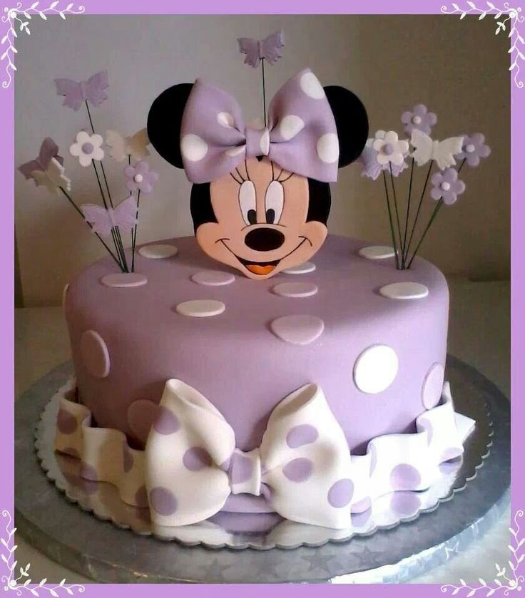 Purple Minnie Mouse Cake Purple Minnie Mouse Cake