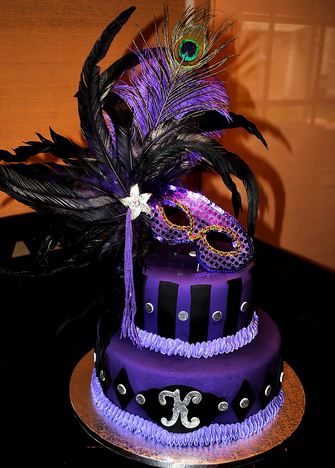 8 Photos of Purple And Blue Masquerade Themed Cakes