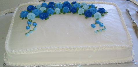 Blue Sheet Cakes with Roses Blue Sheet Cakes with Roses