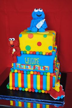 Sesame Street Baby Shower Cake