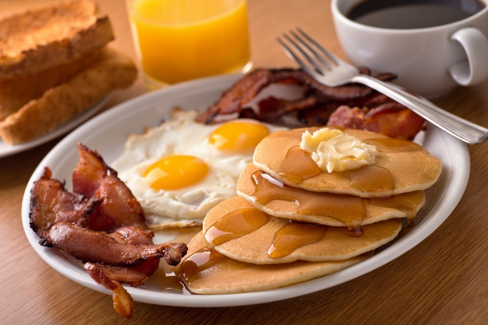 Breakfast Pancake Eggs and Bacon Breakfast Pancake Eggs and Bacon