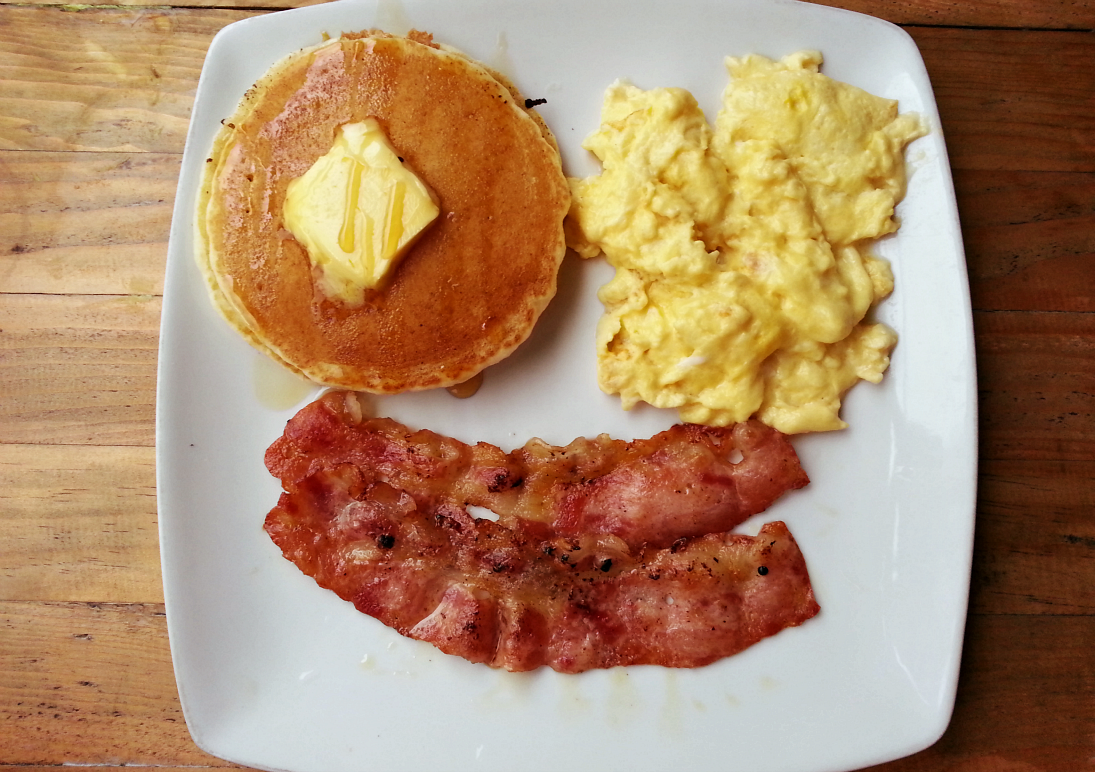 Breakfast Pancake Eggs and Bacon Breakfast Pancake Eggs and Bacon