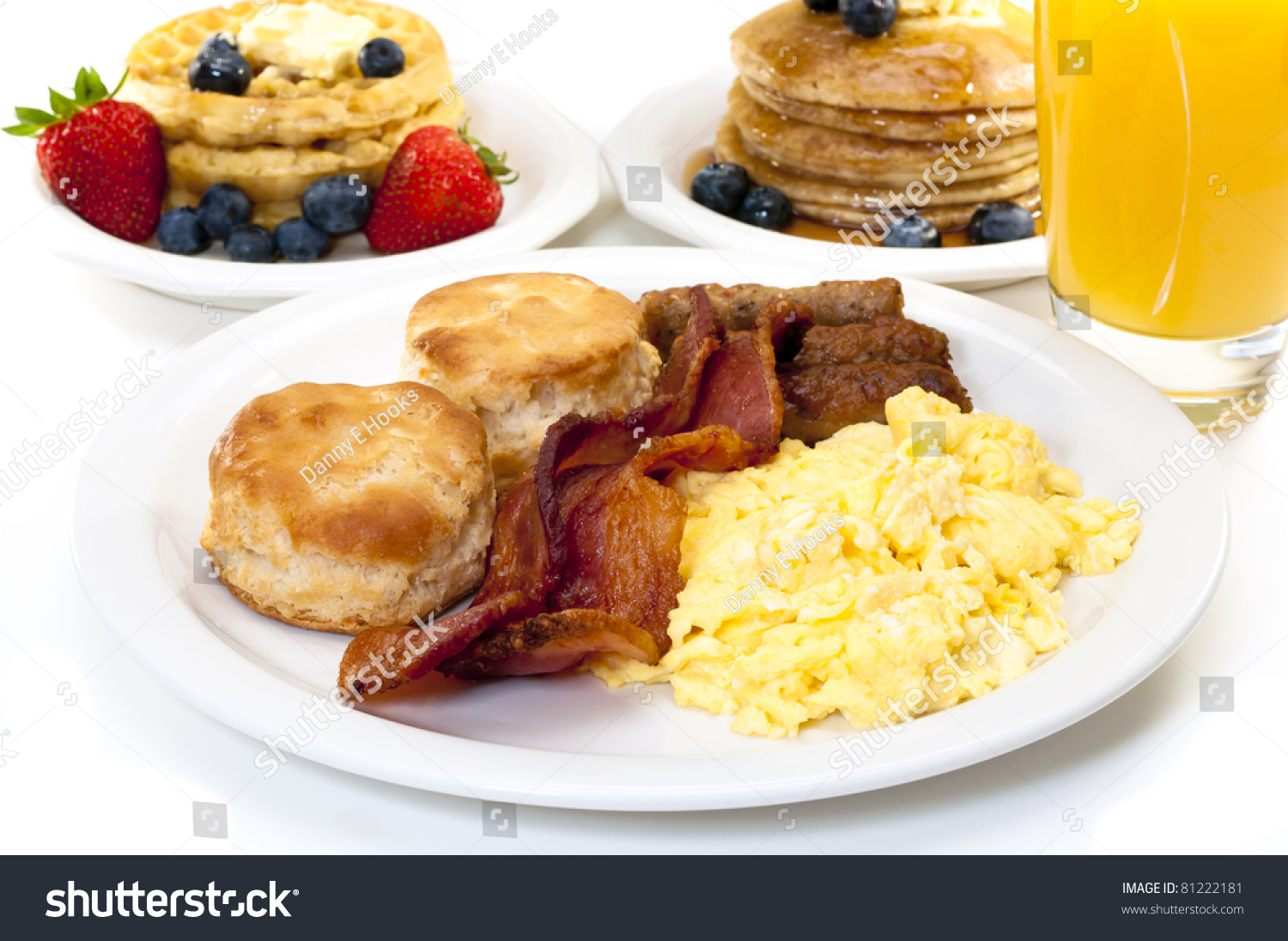 Breakfast Plate with Scrambled Eggs and Bacon Breakfast Plate with Scrambled Eggs and Bacon