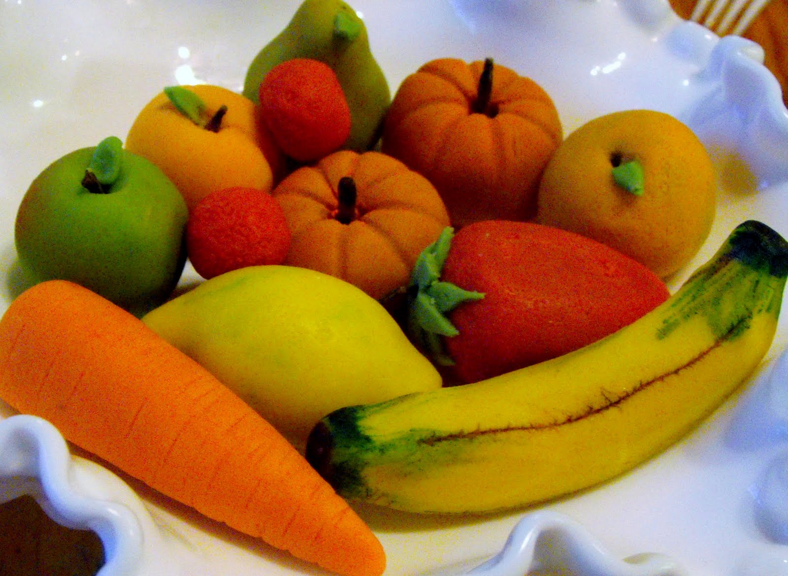 Cake Decorated with Marzipan Fruit