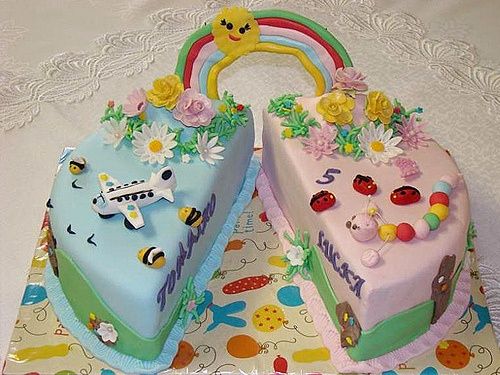 Boy Girl Twins Birthday Cakes Boy Girl Twins Birthday Cakes