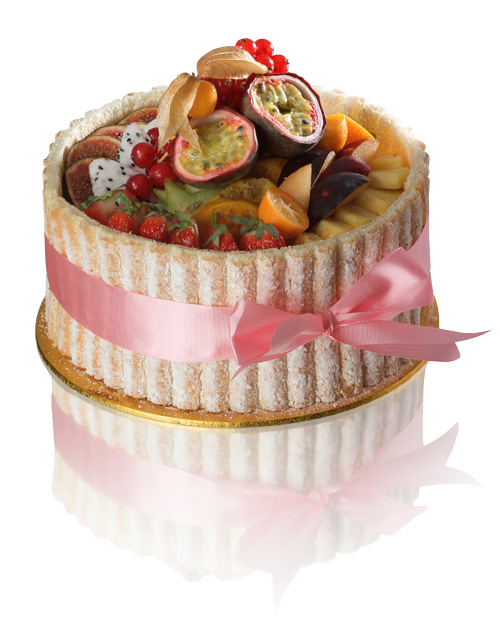 Fresh Fruit Charlotte Cake Fresh Fruit Charlotte Cake