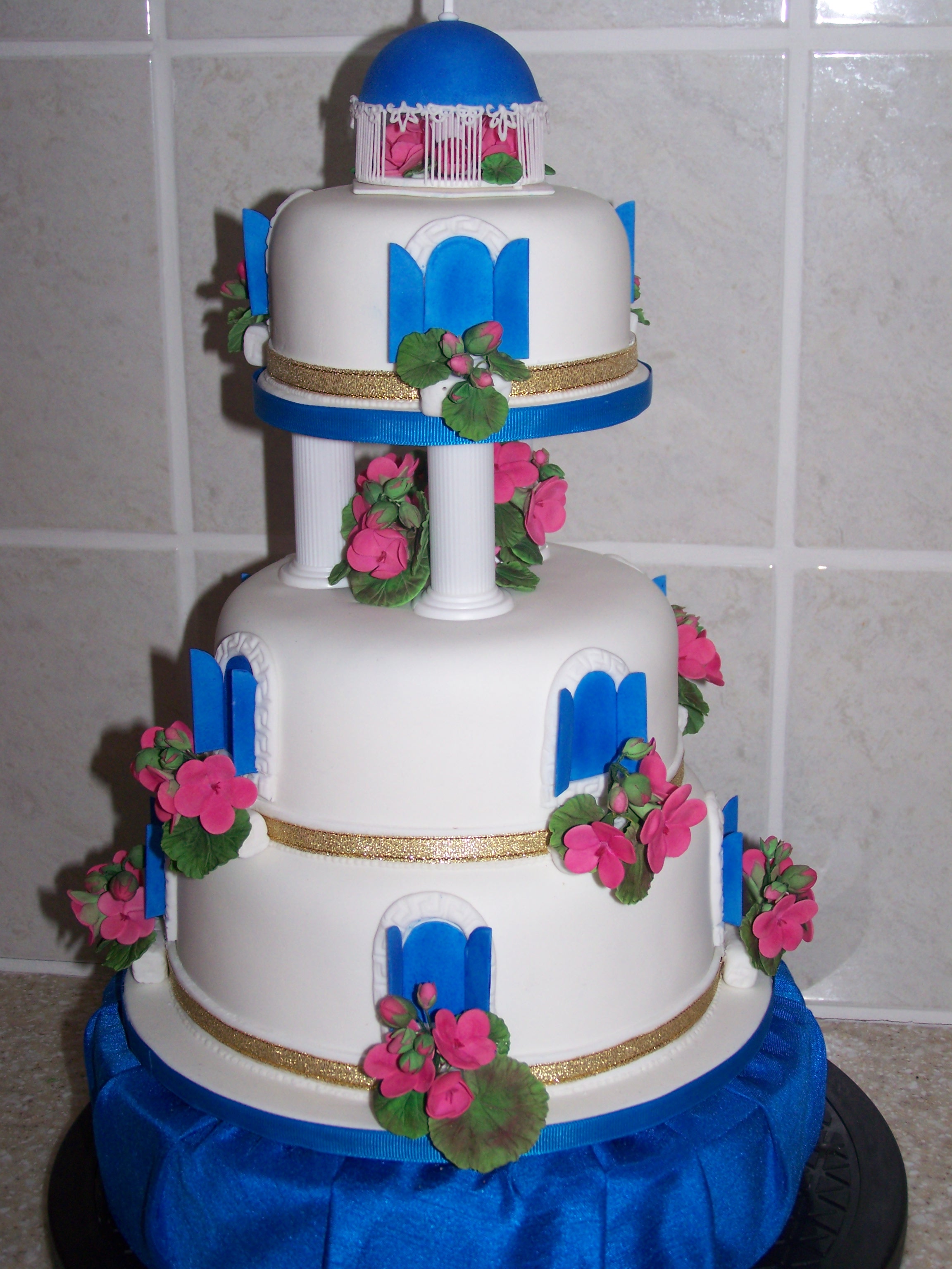 Greek-themed Wedding Cake Greek-themed Wedding Cake
