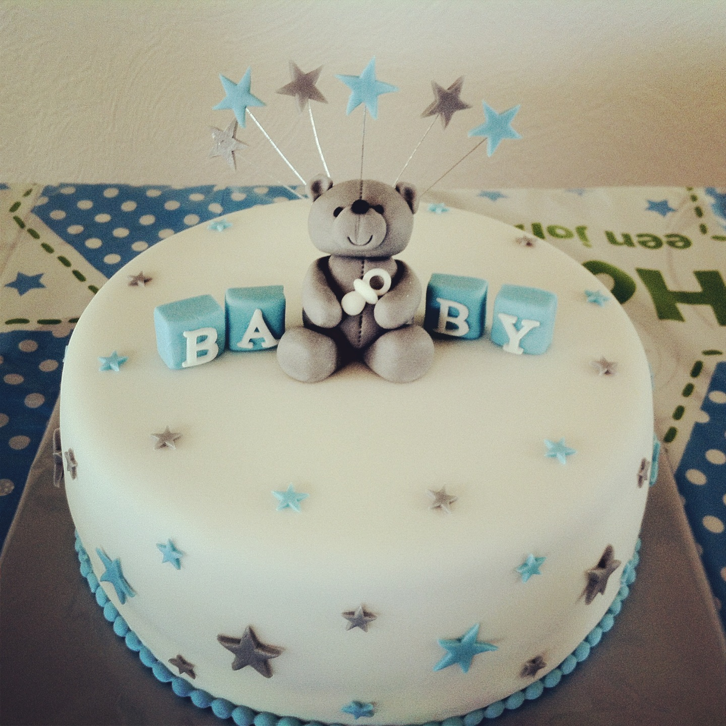 Simple Baby Boy Shower Cake