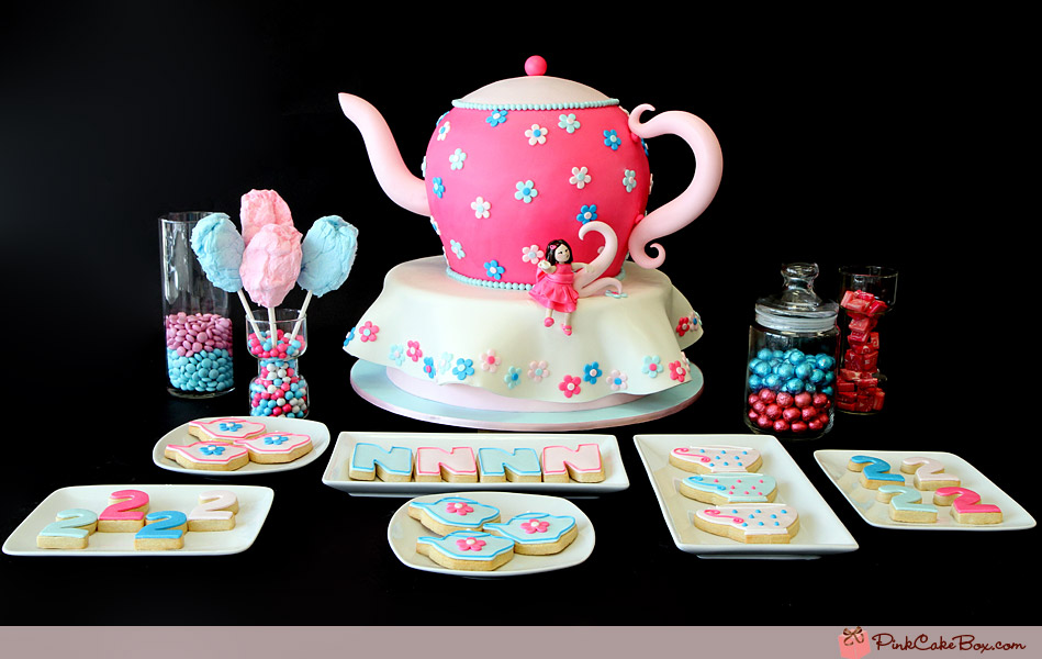 Tea Party-Themed Birthday Cake