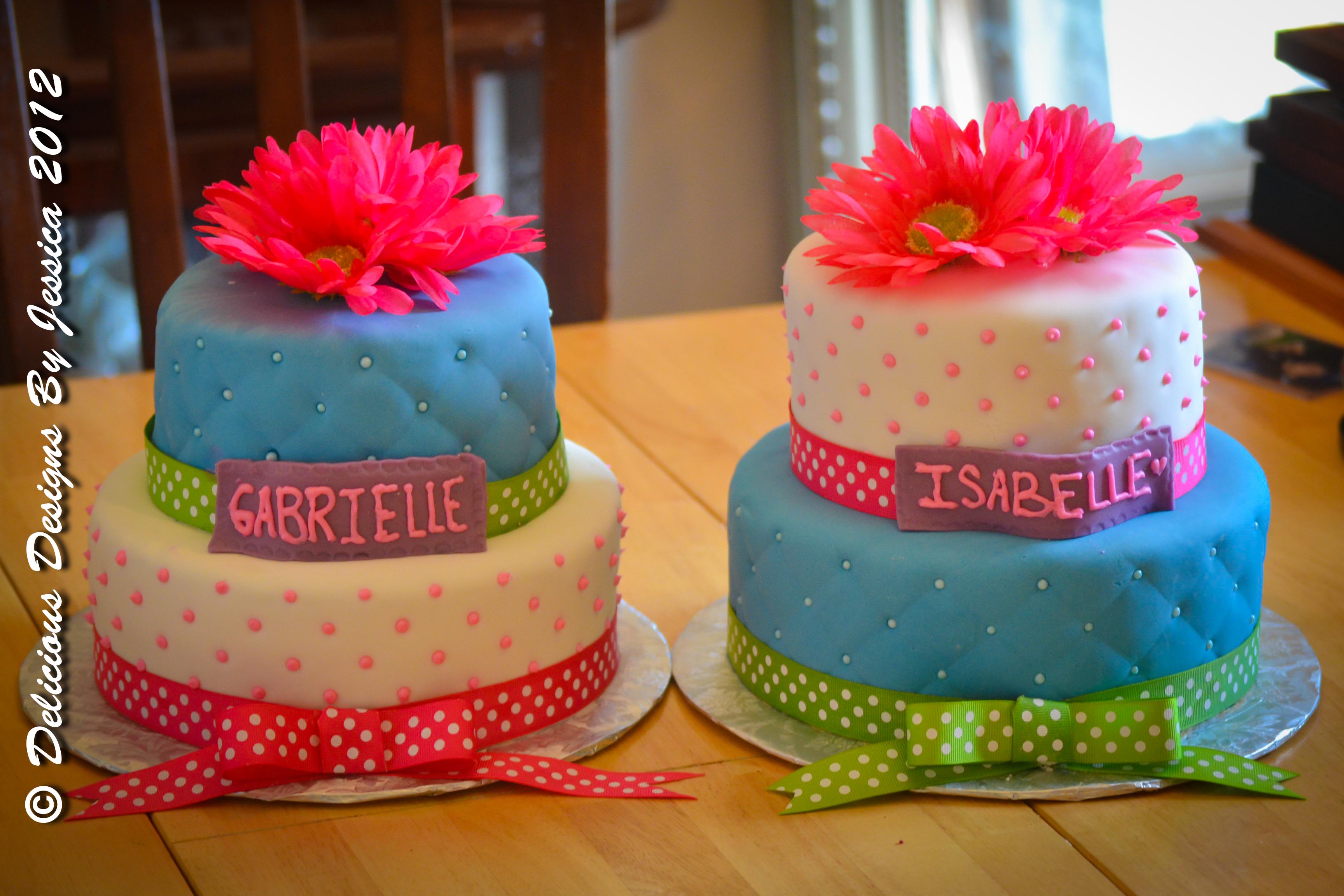 Twin Girl Birthday Cakes Twin Girl Birthday Cakes