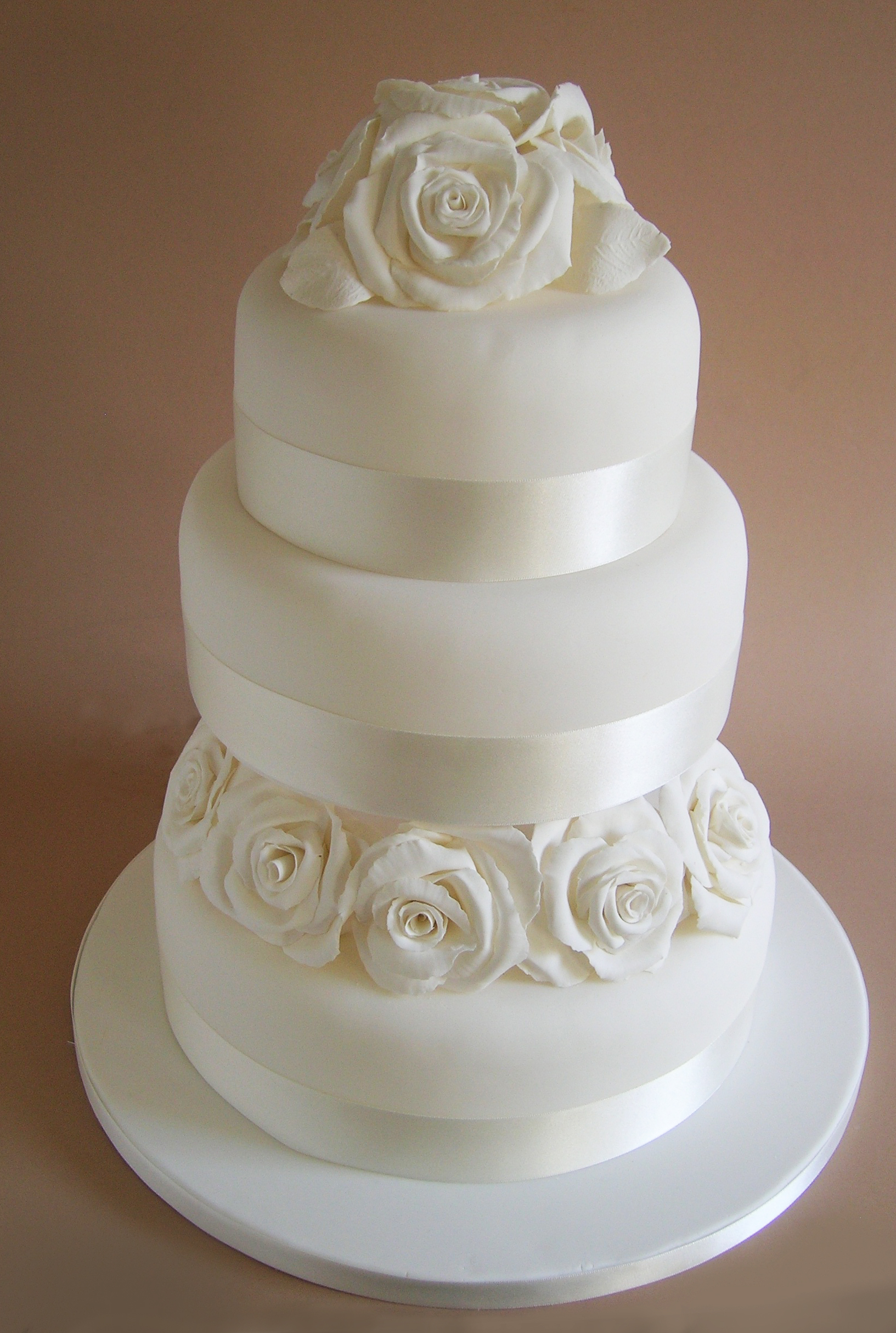 Two Tier Wedding Cakes with Roses Two Tier Wedding Cakes with Roses