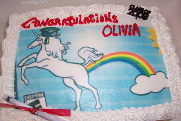 Unicorn Pooping Rainbow Cake