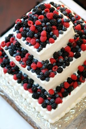 Wedding Cake Decorated with Fruit Wedding Cake Decorated with Fruit
