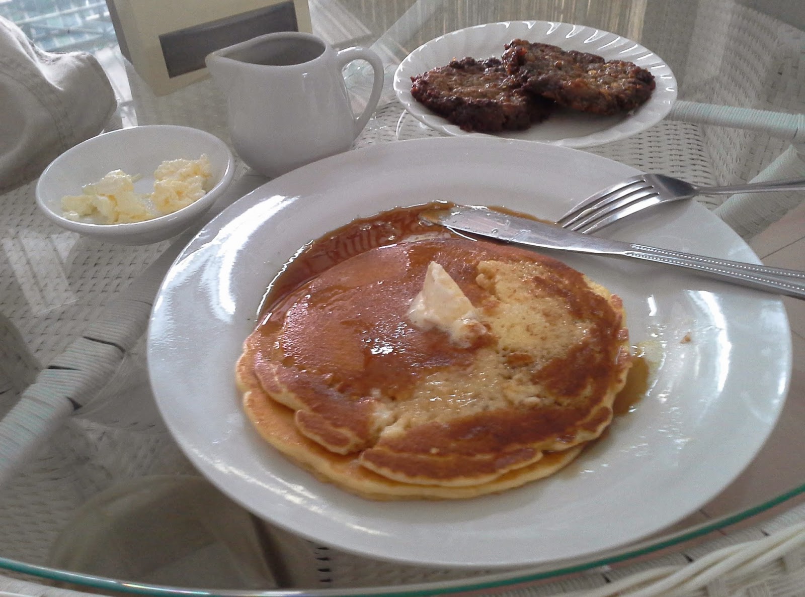 Coffee with Pancakes and Sausage Coffee with Pancakes and Sausage