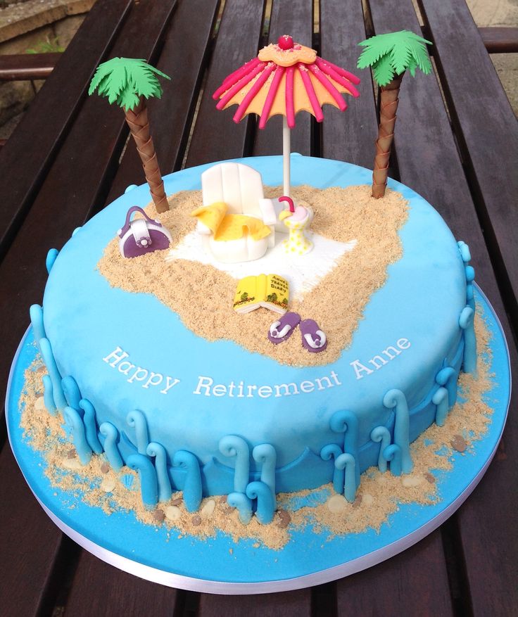 Beach Themed Retirement Cake Beach Themed Retirement Cake
