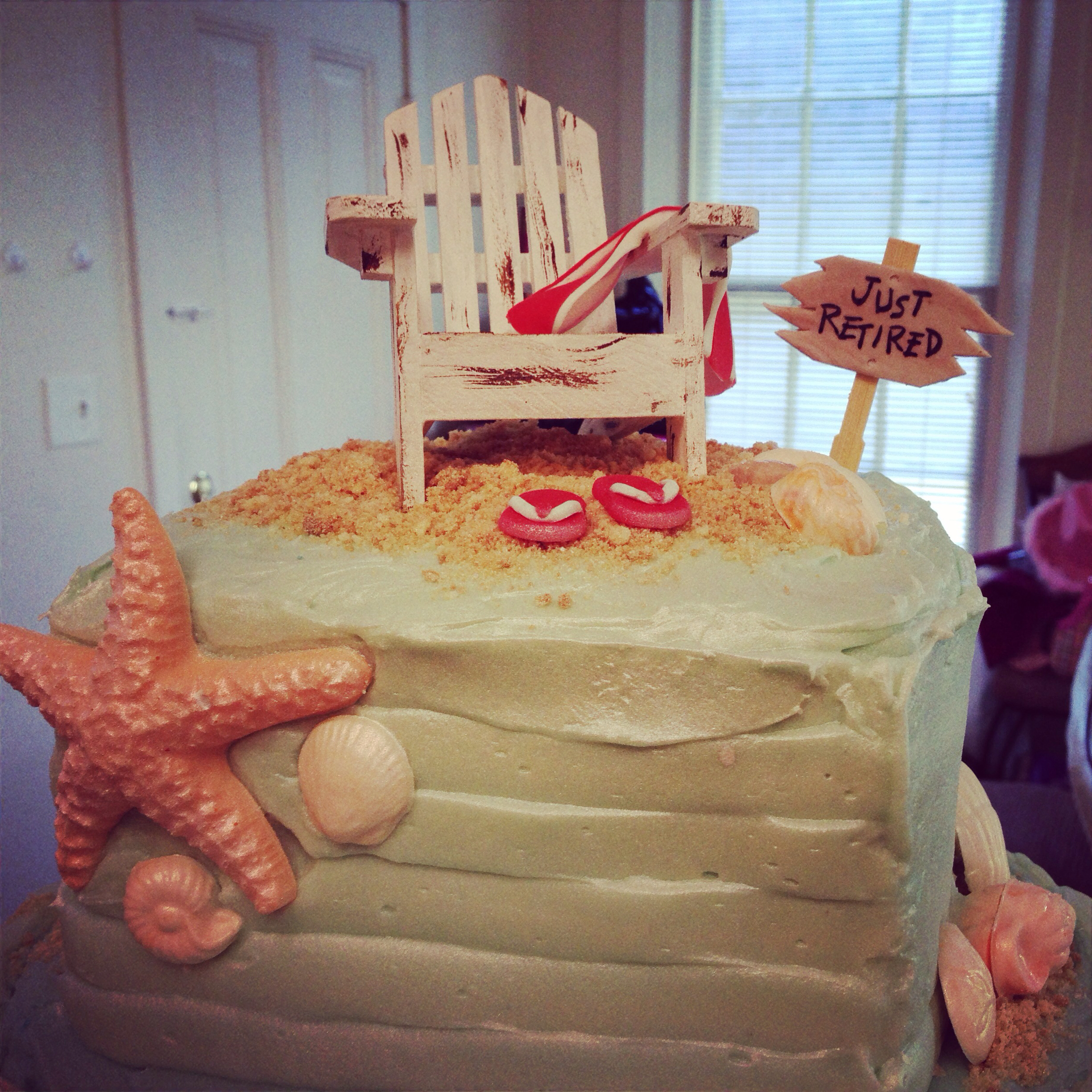 Beach Themed Retirement Cake Beach Themed Retirement Cake