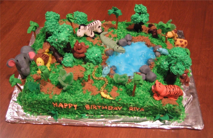 13 Rainforest Theme Birthday Cakes Photo Jungle Themed Birthday