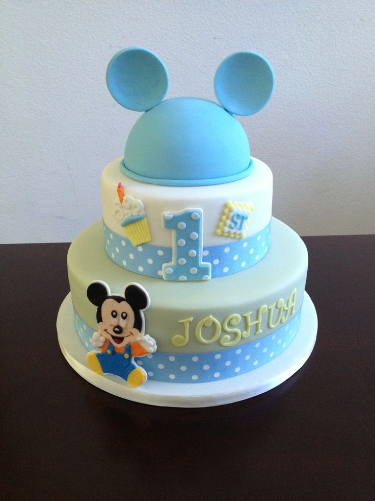 11 First Birthday Baby Mickey Mouse Cakes And Cupcakes Photo