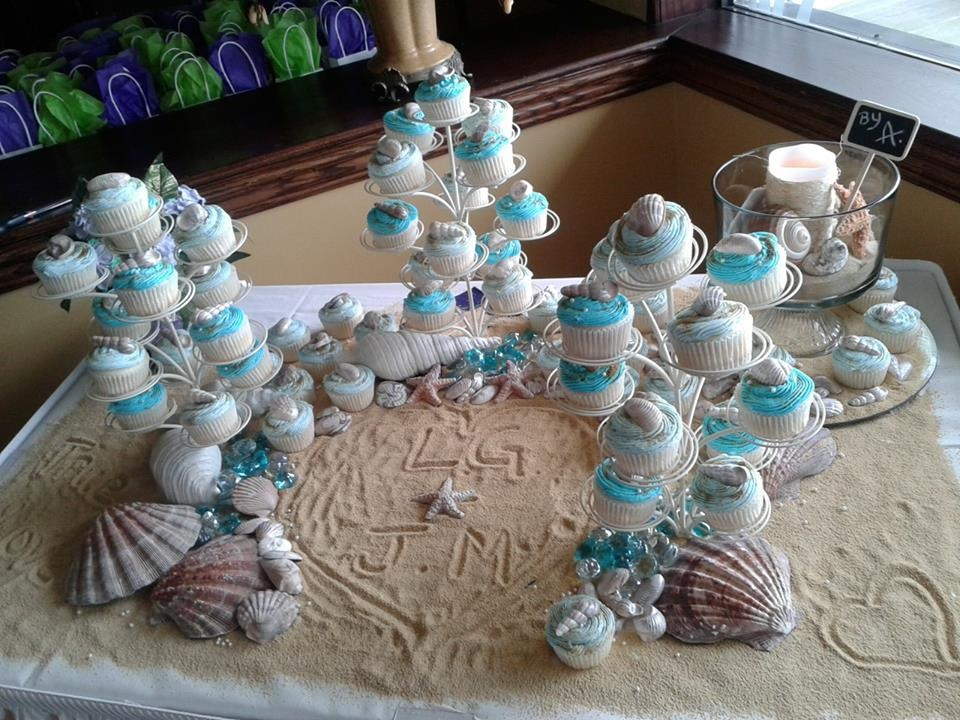 Beach Themed Wedding Shower Cupcakes Beach Themed Wedding Shower Cupcakes