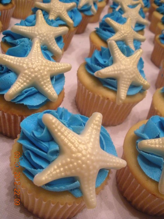 Beach Themed Wedding Shower Cupcakes Beach Themed Wedding Shower Cupcakes