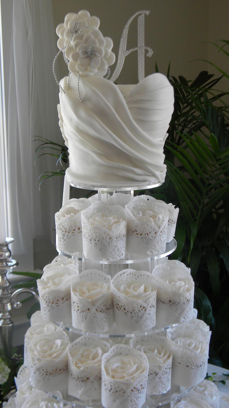 Bridal Shower Wedding Dress Cupcake Cake Bridal Shower Wedding Dress Cupcake Cake