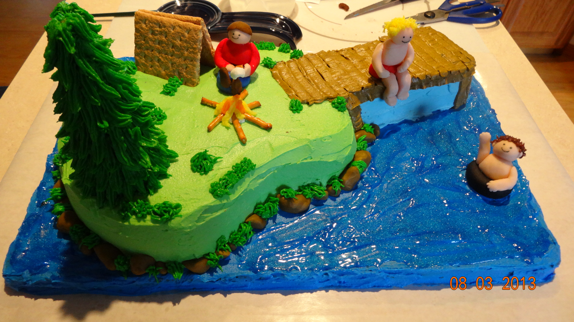 Camping Birthday Cake