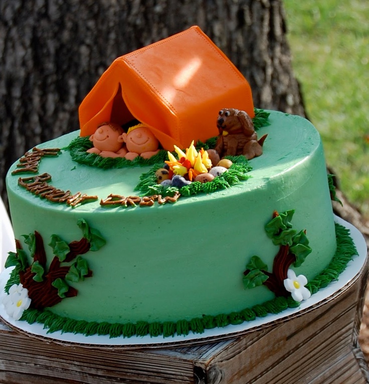 Camping Birthday Party Cake