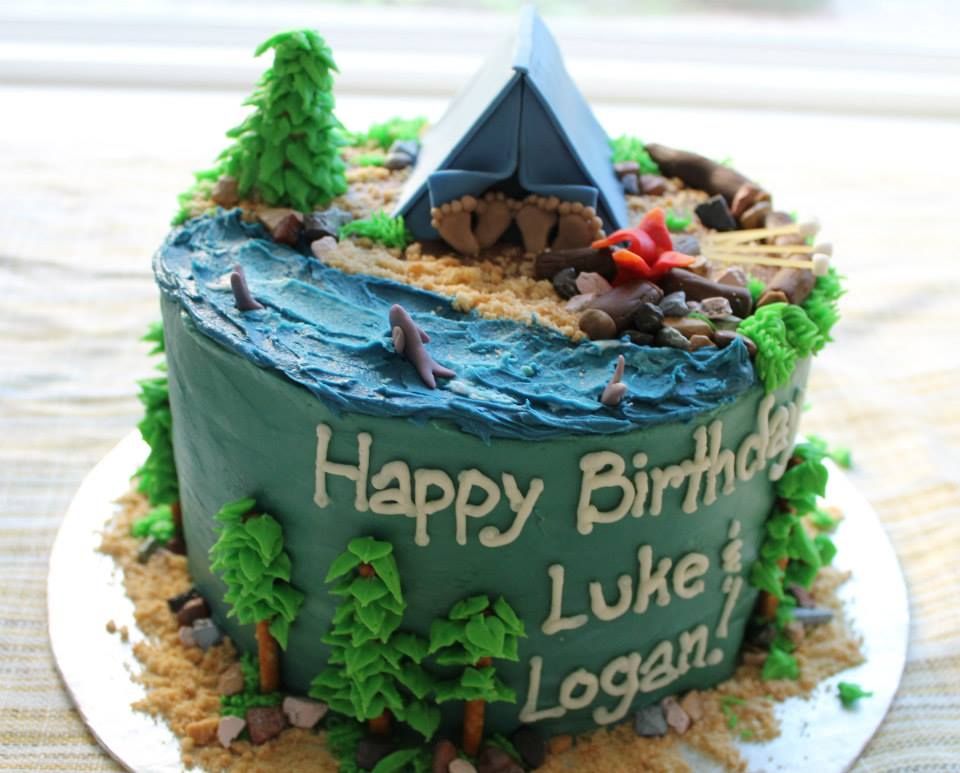 Camping Birthday Party Cake