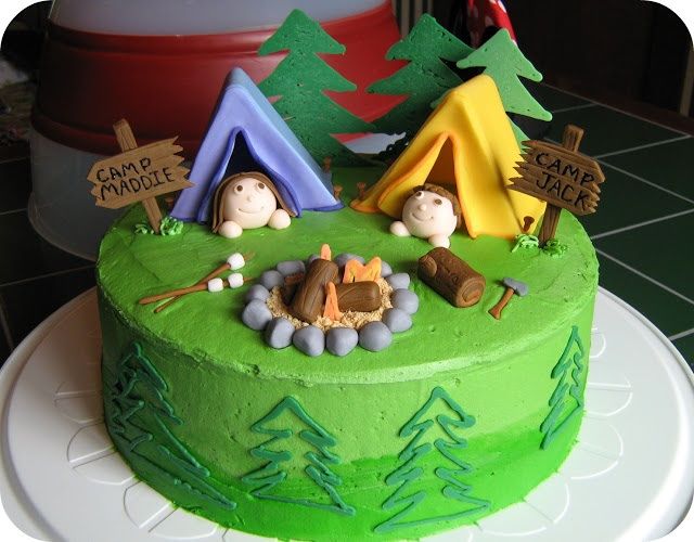 Camping Themed Birthday Cake