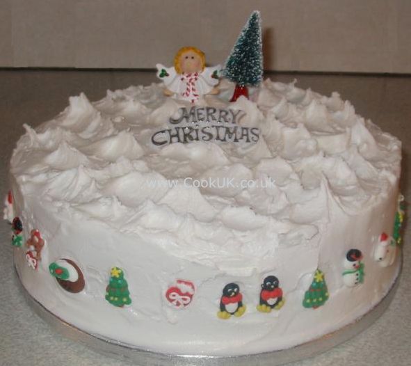 11 Christmas Frosting Icing Cakes Photo Cake Ideas Christmas Cake Icing Ideas