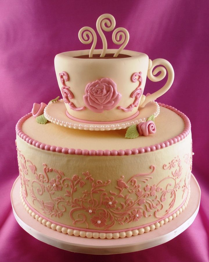 Tea Party Baby Shower Cake Tea Party Baby Shower Cake
