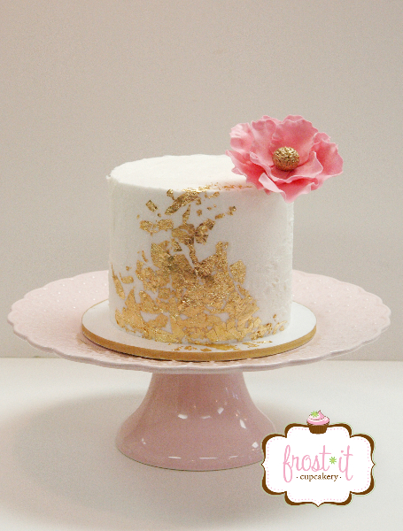 Buttercream Wedding Cake with Gold Leaf Buttercream Wedding Cake with Gold Leaf