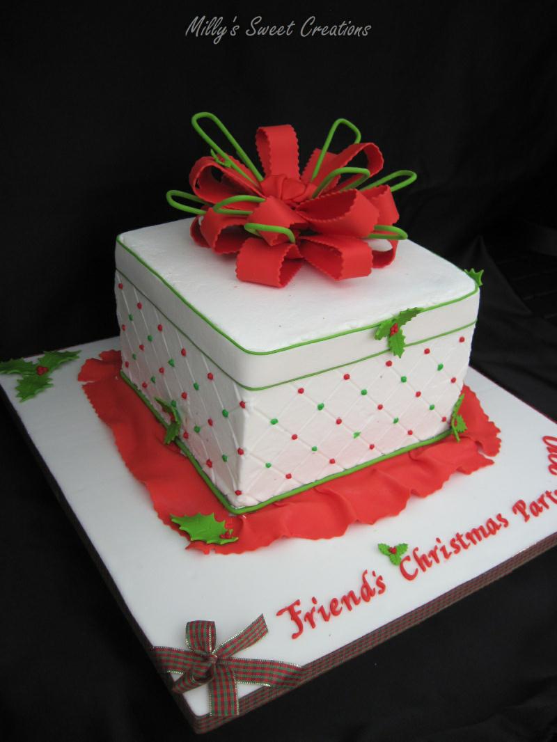 Christmas Gift Box Fondant Cake Christmas Gift Box Fondant Cake