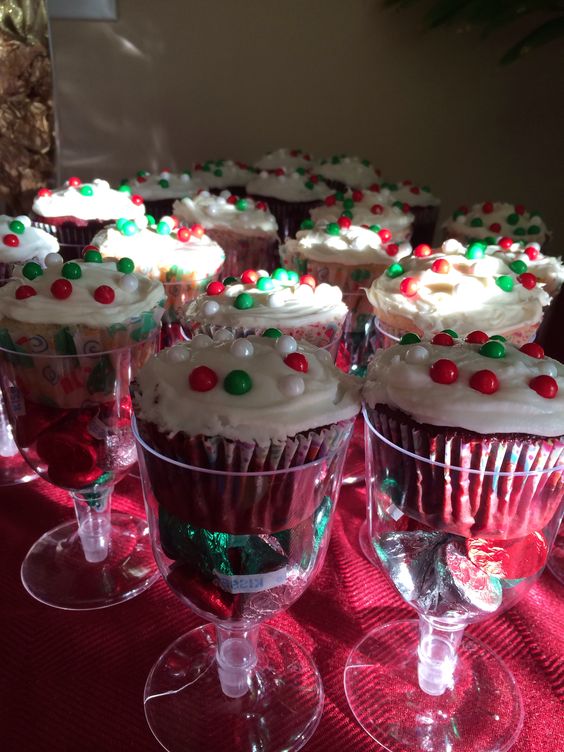 Christmas Wine Glass Cupcake Candy Christmas Wine Glass Cupcake Candy