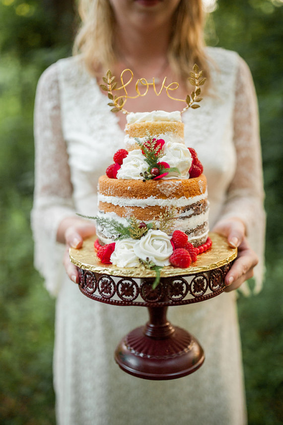 Gold Wedding Cake Topper Love Gold Wedding Cake Topper Love