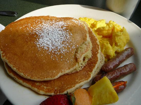 Pancakes and Scrambled Eggs with Sausage Pancakes and Scrambled Eggs with Sausage