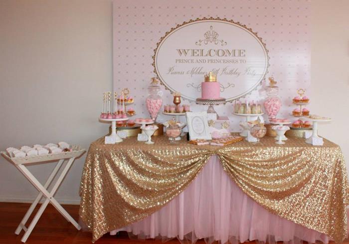 Princess Baby Shower Decorations Pink and Gold