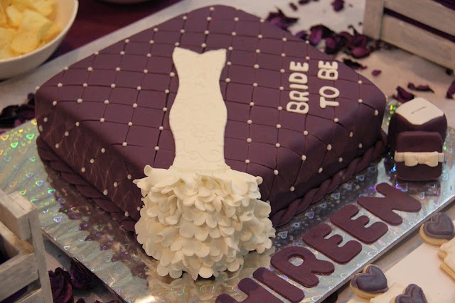 Purple Bridal Shower Dress Cake