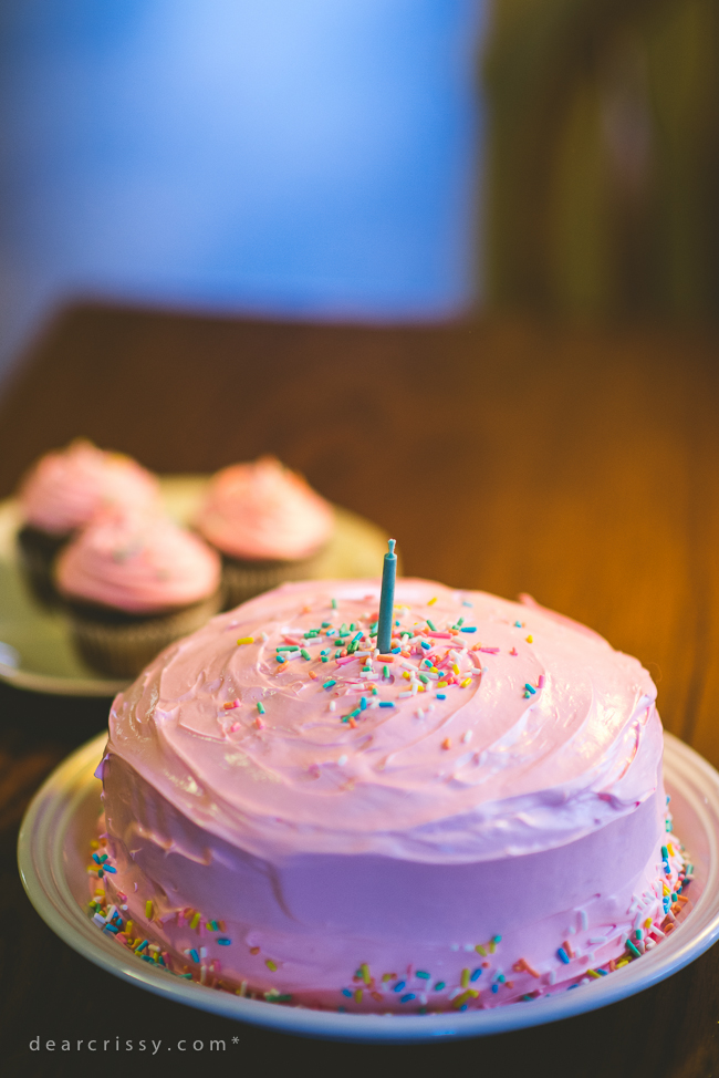 Simple 1st Birthday Pink Cake