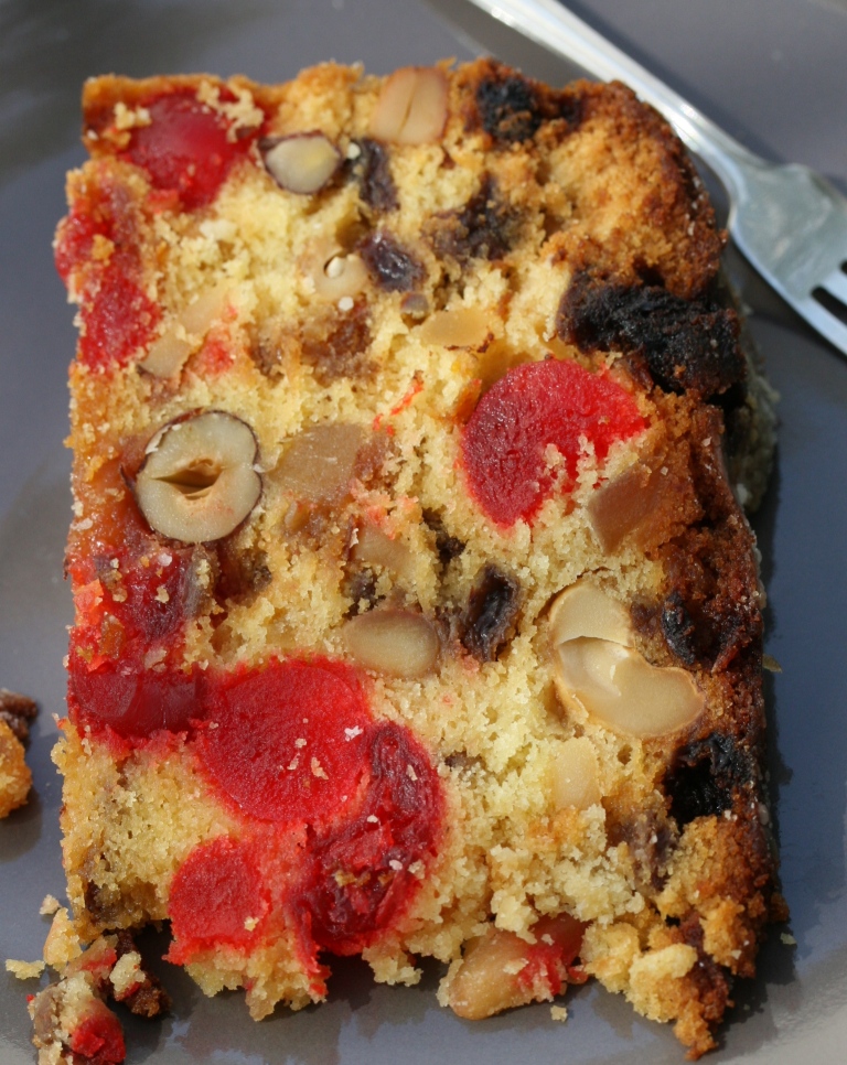Slice of Cake with Fruit Inside Slice of Cake with Fruit Inside