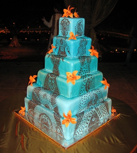 9 Turquoise And Orange Wedding Cakes Photo 9 Turquoise And Orange Wedding Cakes