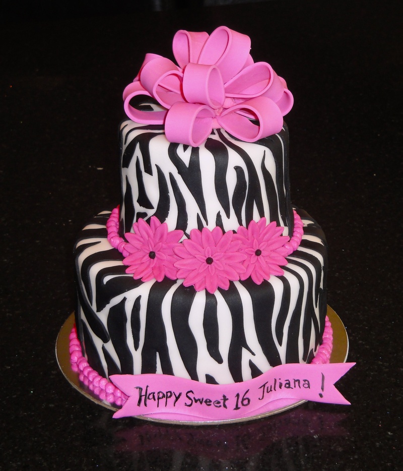 Zebra Print Birthday Cake Zebra Print Birthday Cake