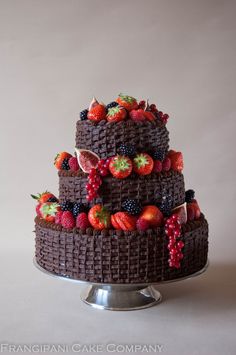Chocolate Wedding Cake with Fruit Chocolate Wedding Cake with Fruit