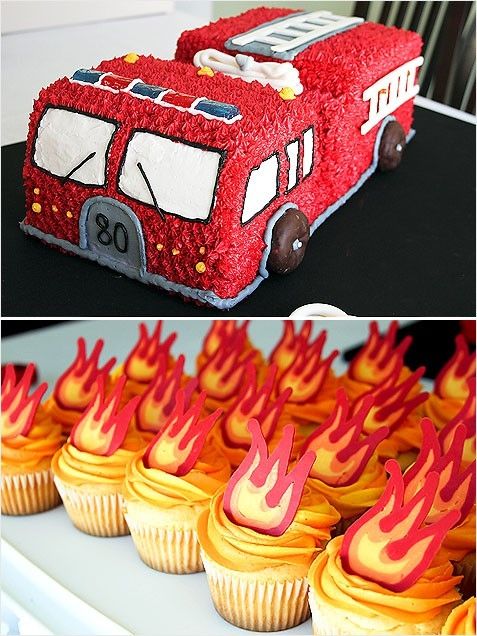 Fire Truck Birthday Cupcake Cake Fire Truck Birthday Cupcake Cake