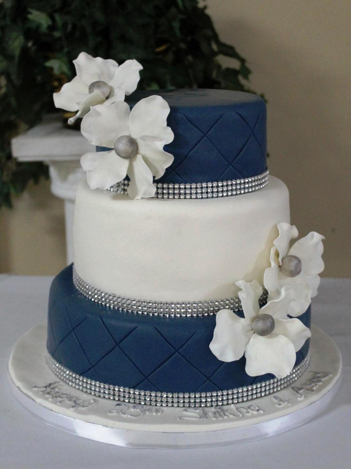 7 Photos of Blue And White Bridal Shower Cakes 7 Photos of Blue And White Bridal Shower Cakes