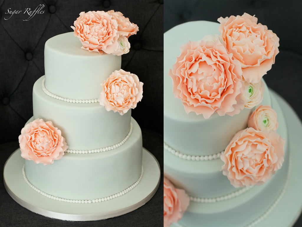 7 peach mint green