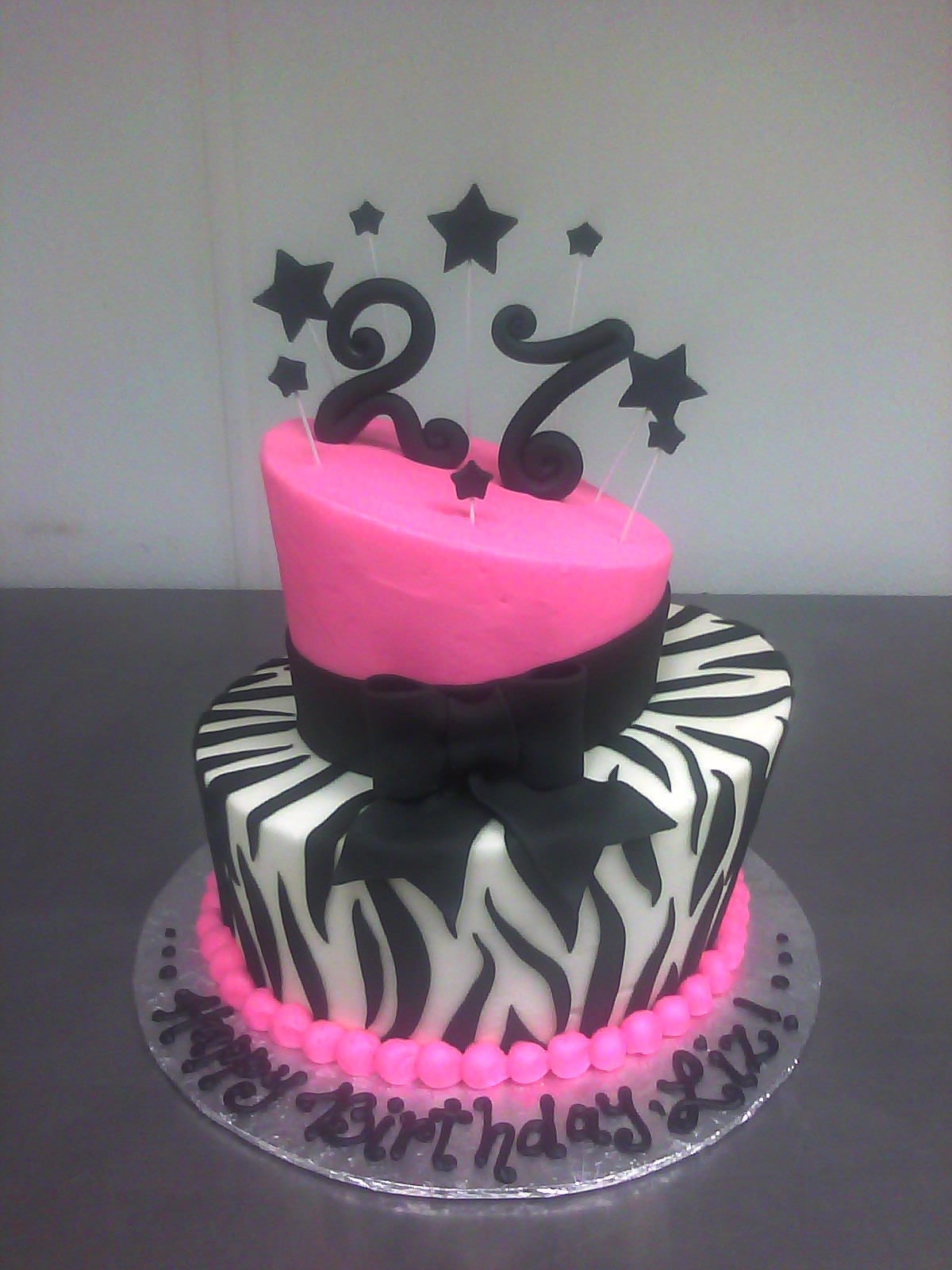 Pink Zebra Print Birthday Cake Pink Zebra Print Birthday Cake