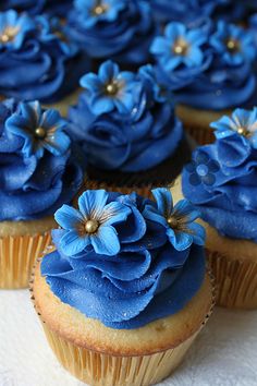 Pretty Blue Flower Cupcakes Pretty Blue Flower Cupcakes