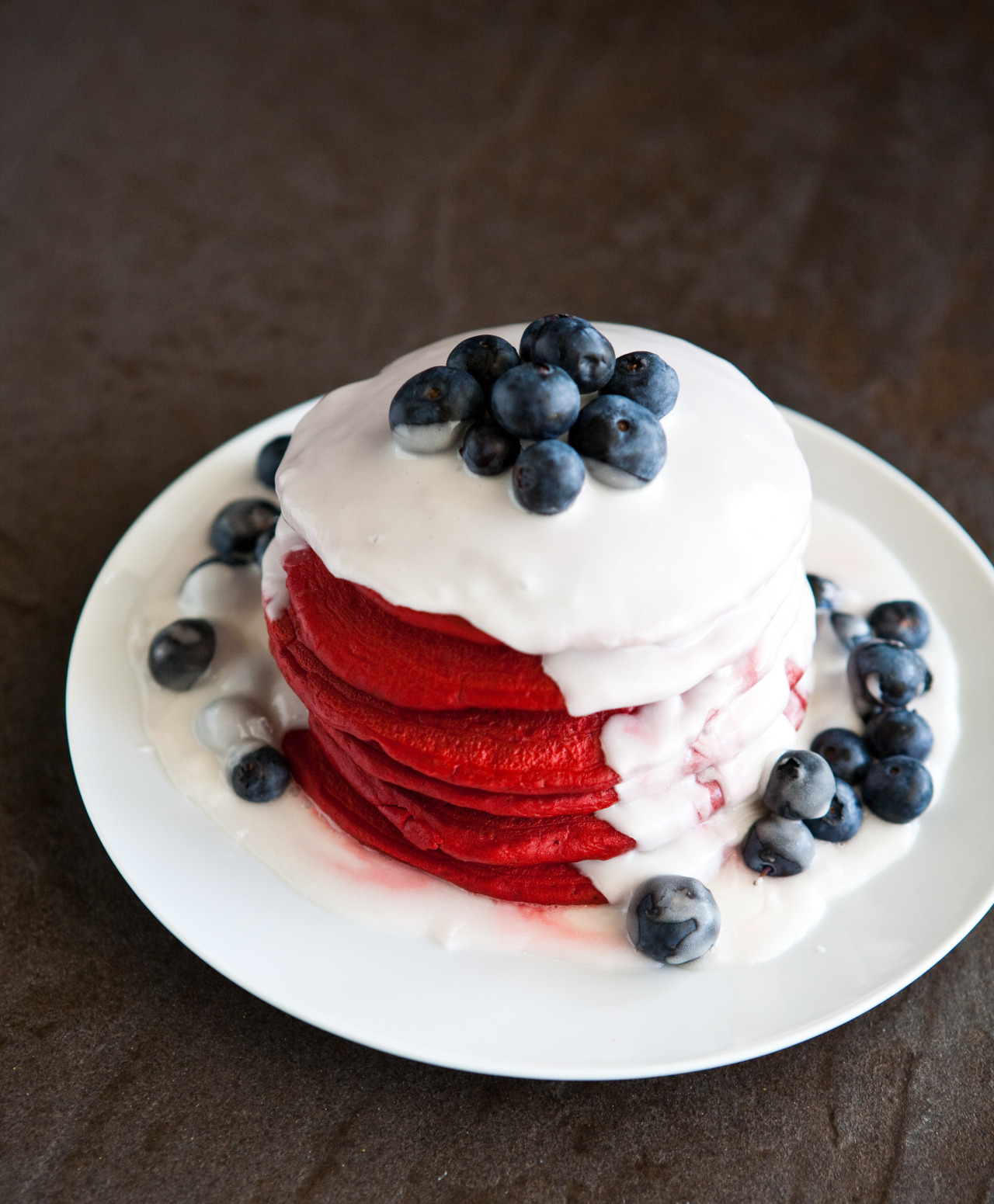 Red Velvet Pancakes with Coconut Syrup Red Velvet Pancakes with Coconut Syrup